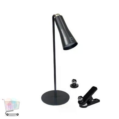 Аккумуляторный светильник BL-T-007 20 LED 7 Вт черный &bull; Настольная лампа BL-T-007 1200 мАч с Type-C, сенсорным управлением, 3 температурами света и креплением 4в1