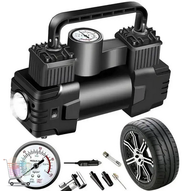 Электрический автонасос 12V XL-1025 &bull; Компрессор для шин с насадками KAR71