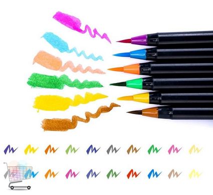 Акварельні маркери для скетчингу "Ведмедик" 20 кольорів · Художній набір маркерів на водній основі для малювання з пензликом · Подарунок художнику