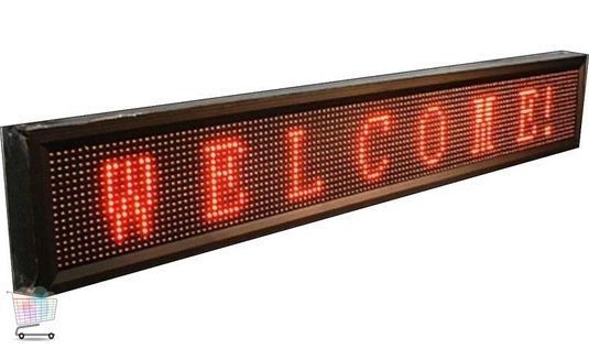 Бігучий LED рядок 100 х 40 см / Червоний &middot; Внутрішня світлодіодна інформаційна вивіска &ndash; табло з Wi Fi