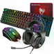 Геймерский набор T-Wolf TF-400 Gaming Combo 4в1 черный &bull; Комплект для ПК с клавиатурой, мышью, наушниками и ковриком