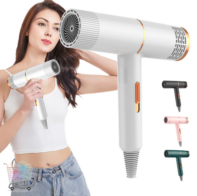 Портативный фен с ионизацией DRY HAIR EFFICIENTLY Электрический компактный фен для сушки и укладки волос