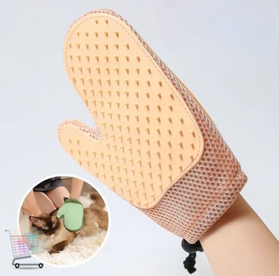 Двостороння рукавичка – щітка для вичісування тварин та для видалення шерсті з меблів та тканин XL-147 2 в 1