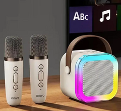 Детский набор Караоке Два беспроводных микрофона + Колонка · RGB подсветка · Bluetooth