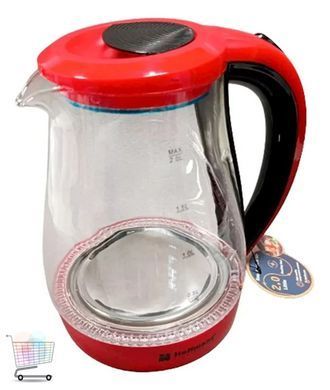 Стеклянный электрочайник Hoffmans HM-2537 &bull; Подсветка и контроль уровня воды 2000W