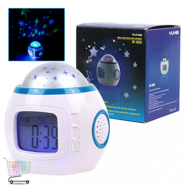 Музичний годинник – будильник з проектором нічником Зіркове небо YUHAI UI-1038