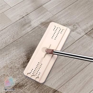 Самовіджимна швабра з відром у комплекті Scratch Cleaning Mop ∙ Швабра ледарка з віджимом + 2 ганчірки-мікрофібри в наборі