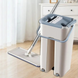 Самовіджимна швабра з відром у комплекті Scratch Cleaning Mop ∙ Швабра ледарка з віджимом + 2 ганчірки-мікрофібри в наборі