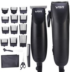Профессиональный набор для стрижки 2 в 1 Машинка для стрижки волос с насадками + Триммер для коррекции VGR V-023