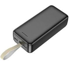 Портативная зарядка USB/Type-C Li-Pol черная с быстрой зарядкой ∙ Внешний аккумулятор Power Bank 50000 мАч