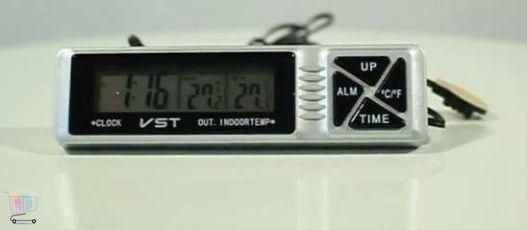 Автомобильные часы с термометром и будильником vst 7066 CG10 PR2