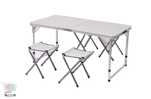 Раскладной стол - чемодан с 4 стульями Folding Table для пикника, рыбалки, дачи, 120х60 см Стол-чемодан