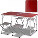 Раскладной стол - чемодан с 4 стульями Folding Table для пикника, рыбалки, дачи, 120х60 см Стол-чемодан