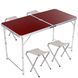 Раскладной стол - чемодан с 4 стульями Folding Table для пикника, рыбалки, дачи, 120х60 см Стол-чемодан