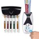 Умный дозатор зубной пасты с автоматическим диспенсером и держателем щеток | Практичный настенный органайзер для ванной комнаты