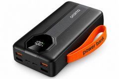 Зовнішній акумулятор Aroimac VP318 30000 mAh Black &bull; Power Bank Aroimac VP318 Super Slim зі швидкою зарядкою 22,5W, LED індикацією, 4 USB виходами та вбудованими кабелями