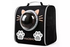 Рюкзак-переноска S-cat1 36&times;24&times;40 см чорний &bull; Рюкзак для котів S-cat1 з прозорим вікном, вентиляцією та верхньою ручкою 36&times;24&times;40 см