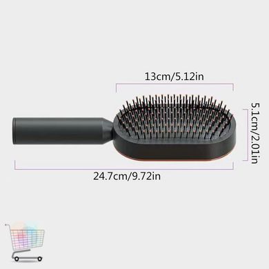 Профессиональная 3D щетка для волос Central Hollow Cushion Comb ∙ Массажная щетка для очищения Central Hollow Cushion Comb 3D с кнопкой