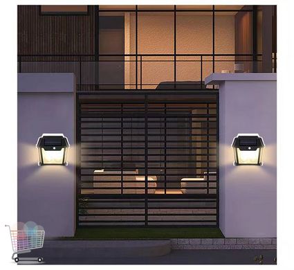 Уличный подвесной фонарь HW 999-2W Solar Interaction Wall Lamp с датчиком движения на солнечной батарее · Настенный наружный светильник · 3 режима освещения