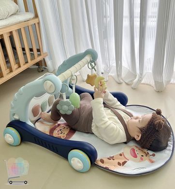 Дитячі ходунки 6 в 1 з килимком Baby Steps з музичним центром Bluetooth, бізабордом, піаніно та пультом ДУ