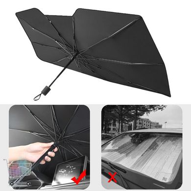 Зонтик-шторка на лобовое стекло автомобиля для защиты от солнца размером 79 х 145 см