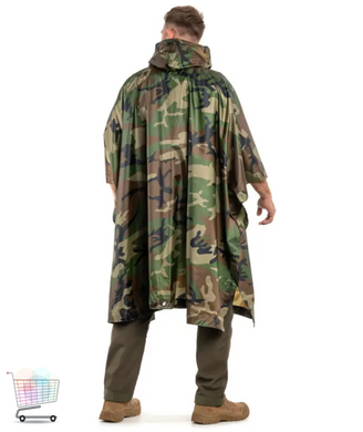 Накидка от дождя Raincoat камуфляж D -1 &bull; Водонепроницаемый плащ камуфляжный от дождя