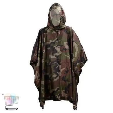 Накидка от дождя Raincoat камуфляж D -1 &bull; Водонепроницаемый плащ камуфляжный от дождя