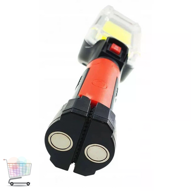 Магнитный фонарь BL-8859B COB &bull; Аккумуляторная рабочая LED-лампа 20 Вт с крючком, регулируемой опорой, 2&times;18650 и USB-зарядкой