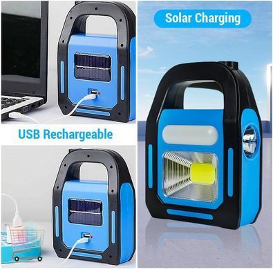 Туристический фонарь HB-9707A с аккумулятором солнечной батареей и Power Bank ∙ Переносной кемпинговый фонарь HB-9707A для туризма
