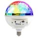 Светодиодный диско-шар с динамиком и блютуз (диско-лампа под патрон Е27, d-16см) светомузыка для дома