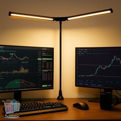 Подвійна світлодіодна настільна лампа Double Lamp &bull; Настільна лампа LED 10Вт на струбцині USB &ndash; подвійне освітлення з кнопками на проводі