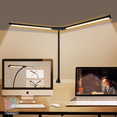 Подвійна світлодіодна настільна лампа Double Lamp &bull; Настільна лампа LED 10Вт на струбцині USB &ndash; подвійне освітлення з кнопками на проводі