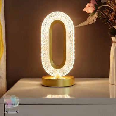 Дероративний світильник з кристалами Creatice Table Lamp · Настільний USB нічник · Приліжкова лампа з вбудованим акумулятором