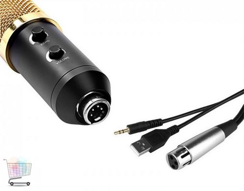 Профессиональный конденсаторный студийный микрофон VGS M-800U PRO-MIC со стойкой и ветрозащитой