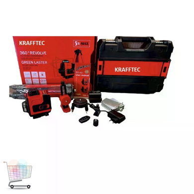 Лазерний нівелір KRAFFTEC 4D 16 ліній з Bluetooth і штативом &bull; Акумуляторний будівельний рівень для плитки, стель, стін і точної розмітки