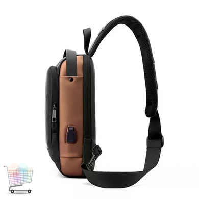 Компактна нагрудна сумка Backpac XL-1514100 чорно-сіра &bull; Маленька сумка через плече з кодовим протикрадіжним замком для телефона, документів і поїздок