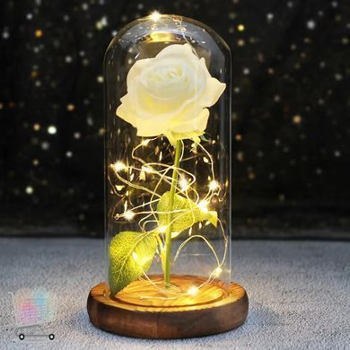 Роза в колбі Forever Rose N-651 з підсвічуванням &bull; Світильник Штучна квітка в колбі з 7 кольорами свічення
