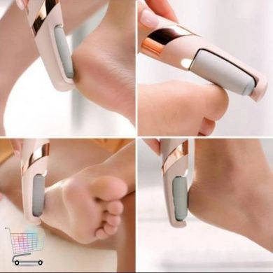 Електрична пемза Flawless Pedi для ніг з двома насадками · Апарат – пилка для педикюру · USB зарядка