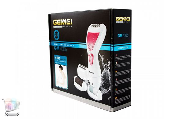 Женская бритва Gemei GM-7006 4 в 1 / Эпилятор с насадками для педикюра