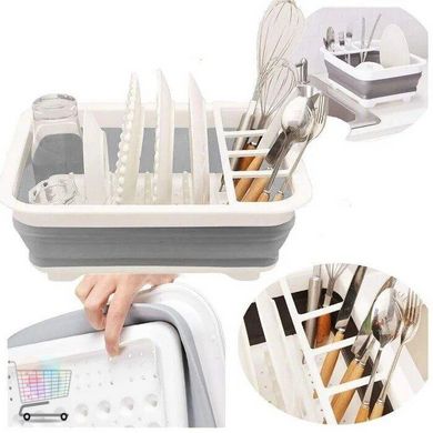 Кухонная сушка - органайзер для тарелок и приборов ∙ Складная силиконовая сушилка для посуды