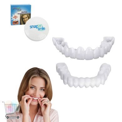 Знімні вініри для зубів Snap On Smile на 2 щелепи &bull; Накладні вініри на верхні та нижні зуби для естетичної білосніжної усмішки