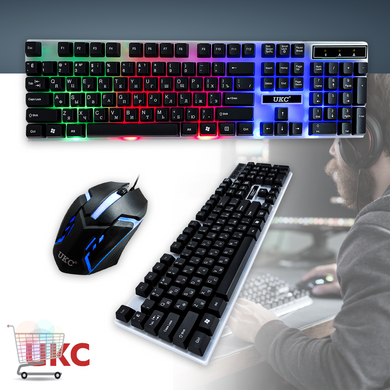 Комп'ютерний набір Геймерська клавіатура з мишкою 2 в 1 COMBO GAMER K01 з підсвічуванням RGB