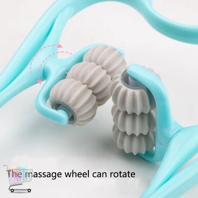 Ручний мультироликовий масажер для шиї і тіла Neck Stretcher з рельєфними обертовними на 360° роликами