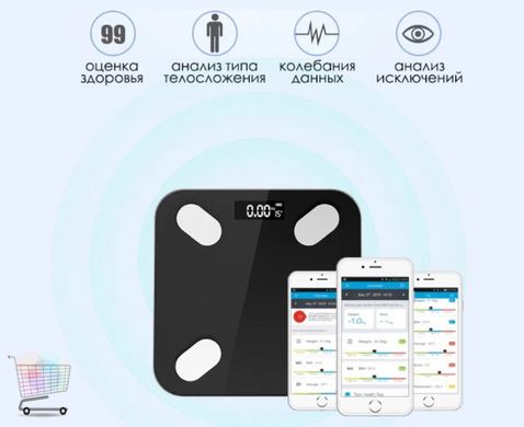 Умные смарт-весы с Bluetooth и мобильным приложением для смартфона до 180 кг