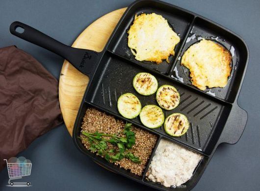 Універсальна сковорода Magic Pan 5 в 1 із секціями для одночасного приготування кількох страв