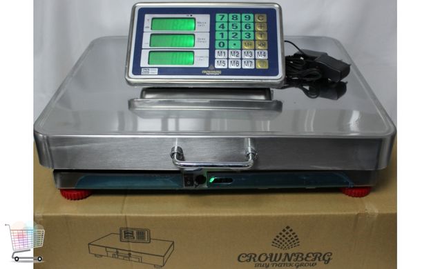 Торговые электронные весы Crownberg CB-350 с Wifi, до 350 кг (нержавейка) 42x52 см CG15 PR5