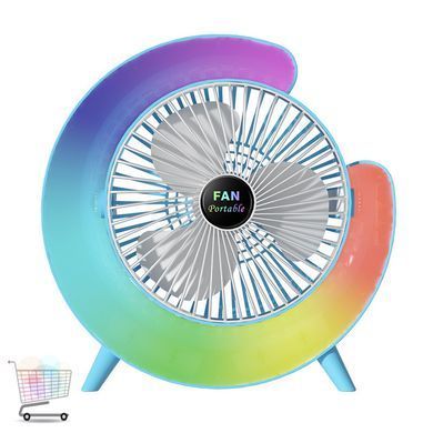 Настільний міні вентилятор з RGB підсвічуванням та вбудованим акумулятором ∙ 180&deg; обертання ∙ USB