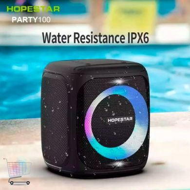 Портативная беспроводная Bluetooth колонка Hopestar Party 100 50Вт Black с влагозащитой IPX7 беспроводным микрофоном и функцией зарядки устройств PowerBank