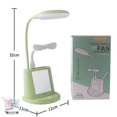 Настільна світлодіодна смарт-лампа з дзеркалом та тримачем для телефону YW9070