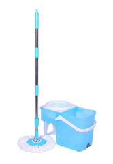 Круглая швабра с ведром с самоотжимом Easy Mop ∙ Комплект для мытья полов Ведро + Швабра лентяйка + 2 насадки